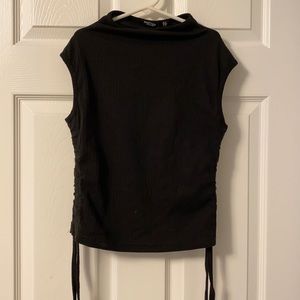 NWT Nasty Gal - No Ruche At All Ribbed Neck Top